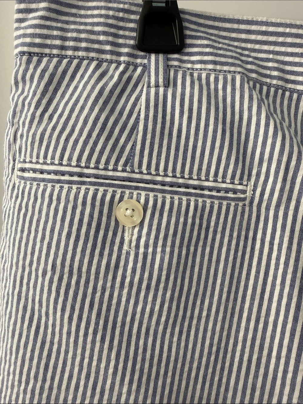 Jos. A Bank "Stay Cool" Seersucker Stripe Men’s Shorts - Blue/White - Picture 5 of 10